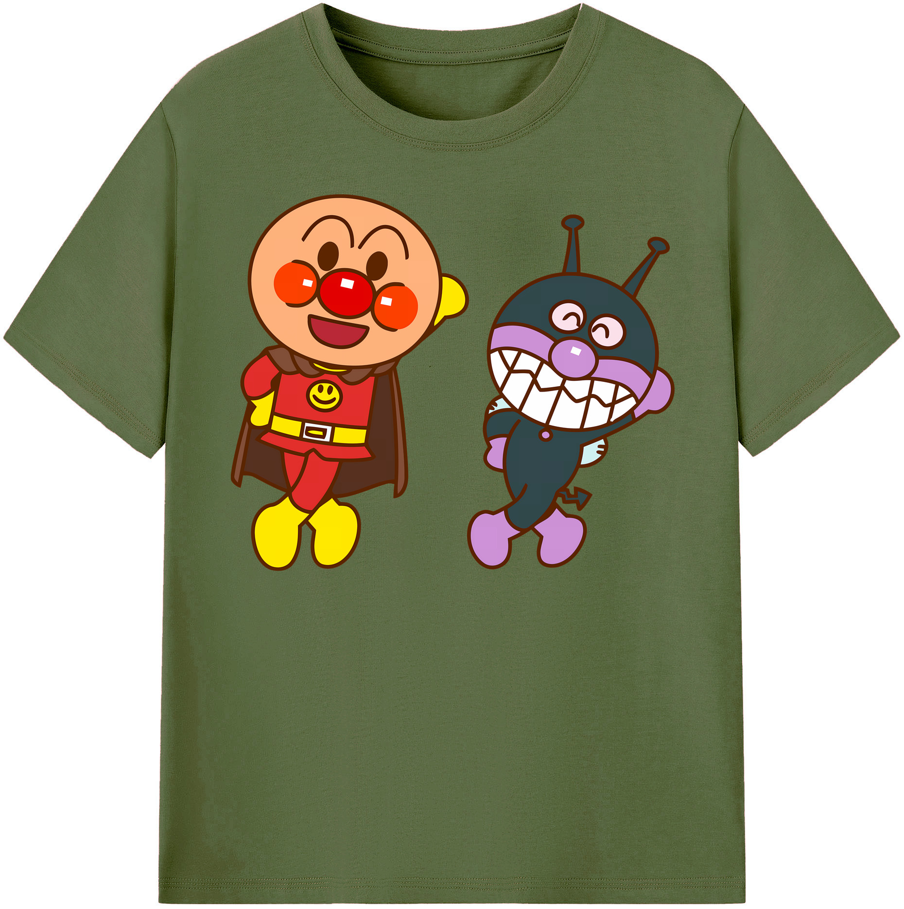 （画像用） アンパンマン Anpanman 綿100％半袖Tシャツ（フロントプリント）